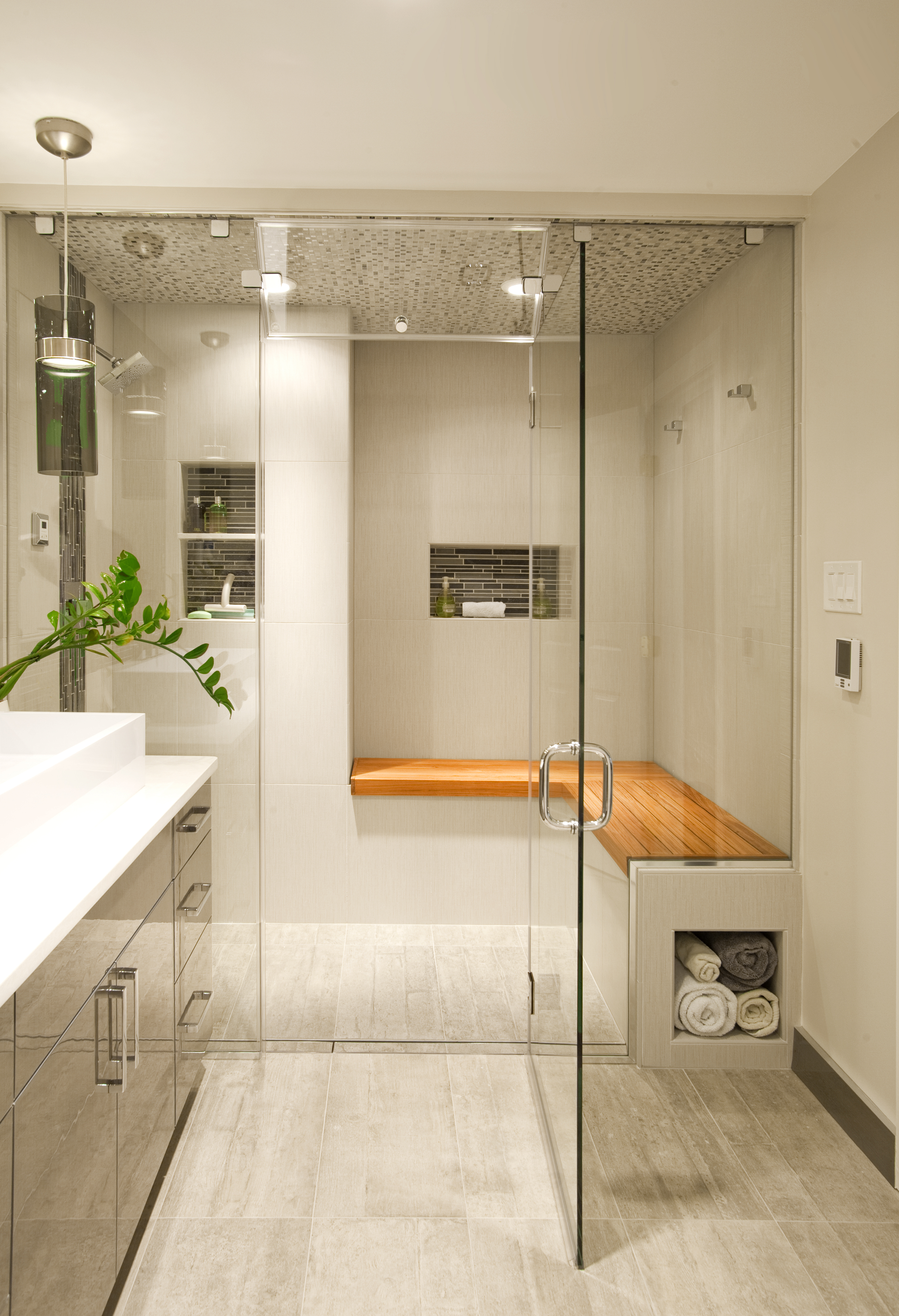 Contemporary Steam Shower Bathroom- Bryn Mawr, PA