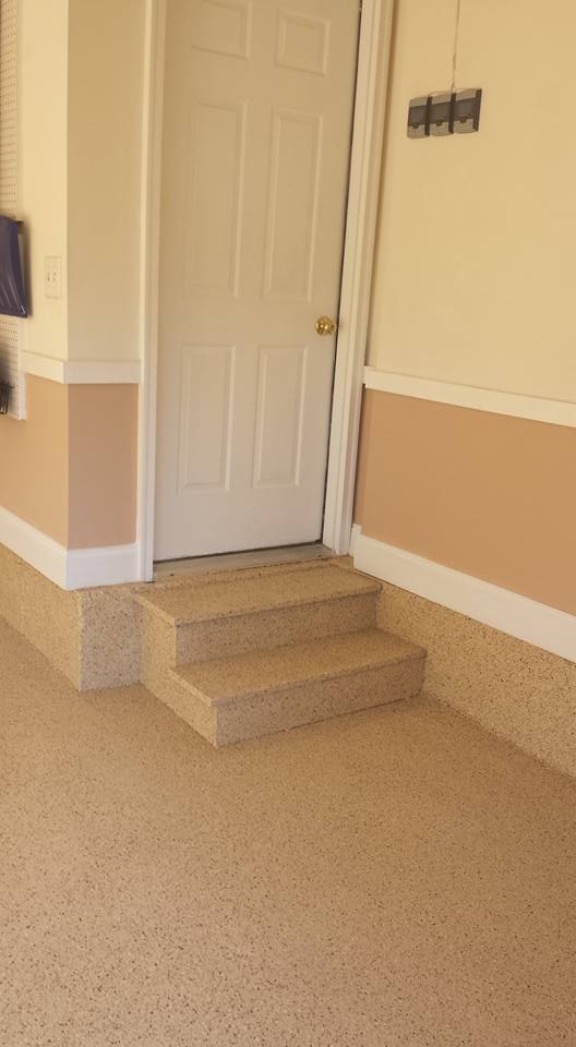 Floor, steps and wall