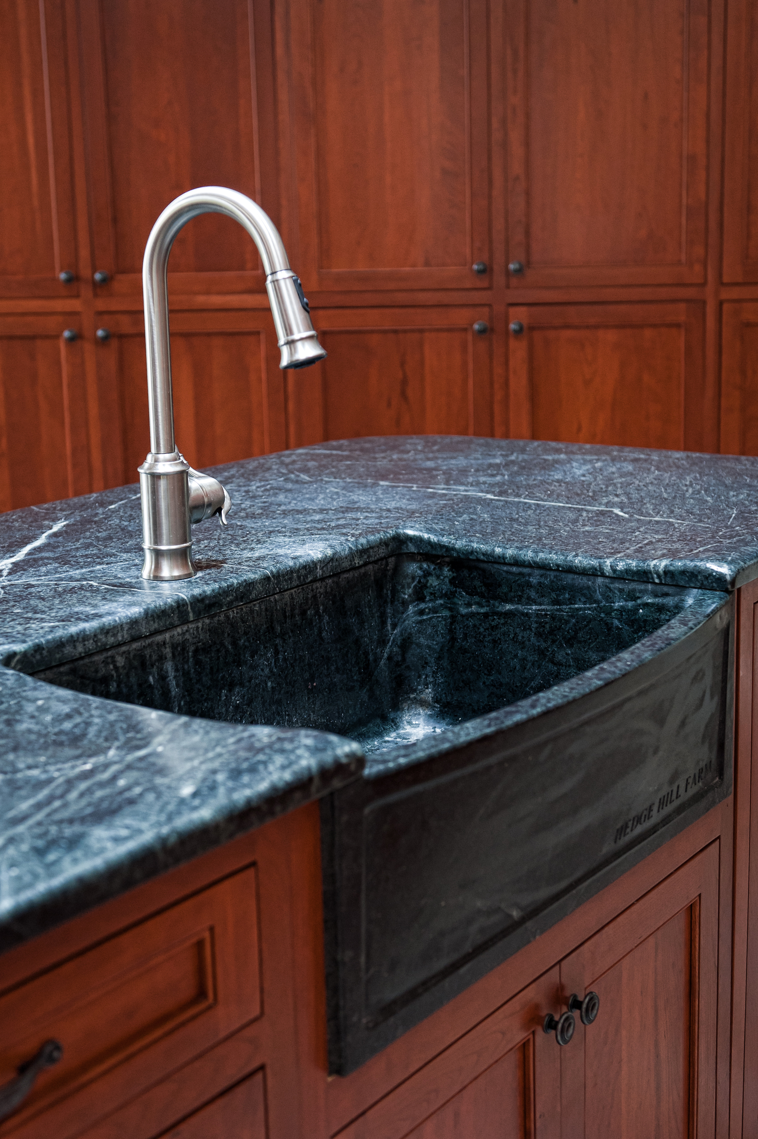 Soapstone countertop and sink