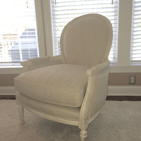 Reupholstered Antique French Napoleon III Armchair