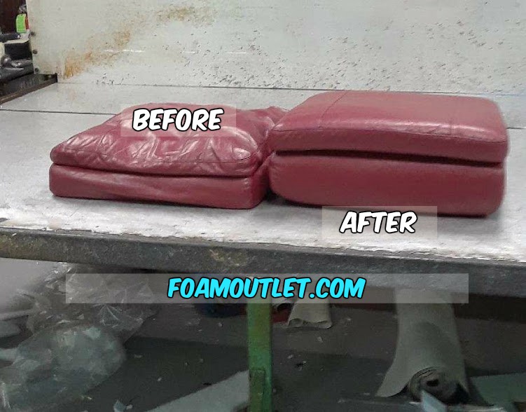 Leather Couch Cushions - Before & After