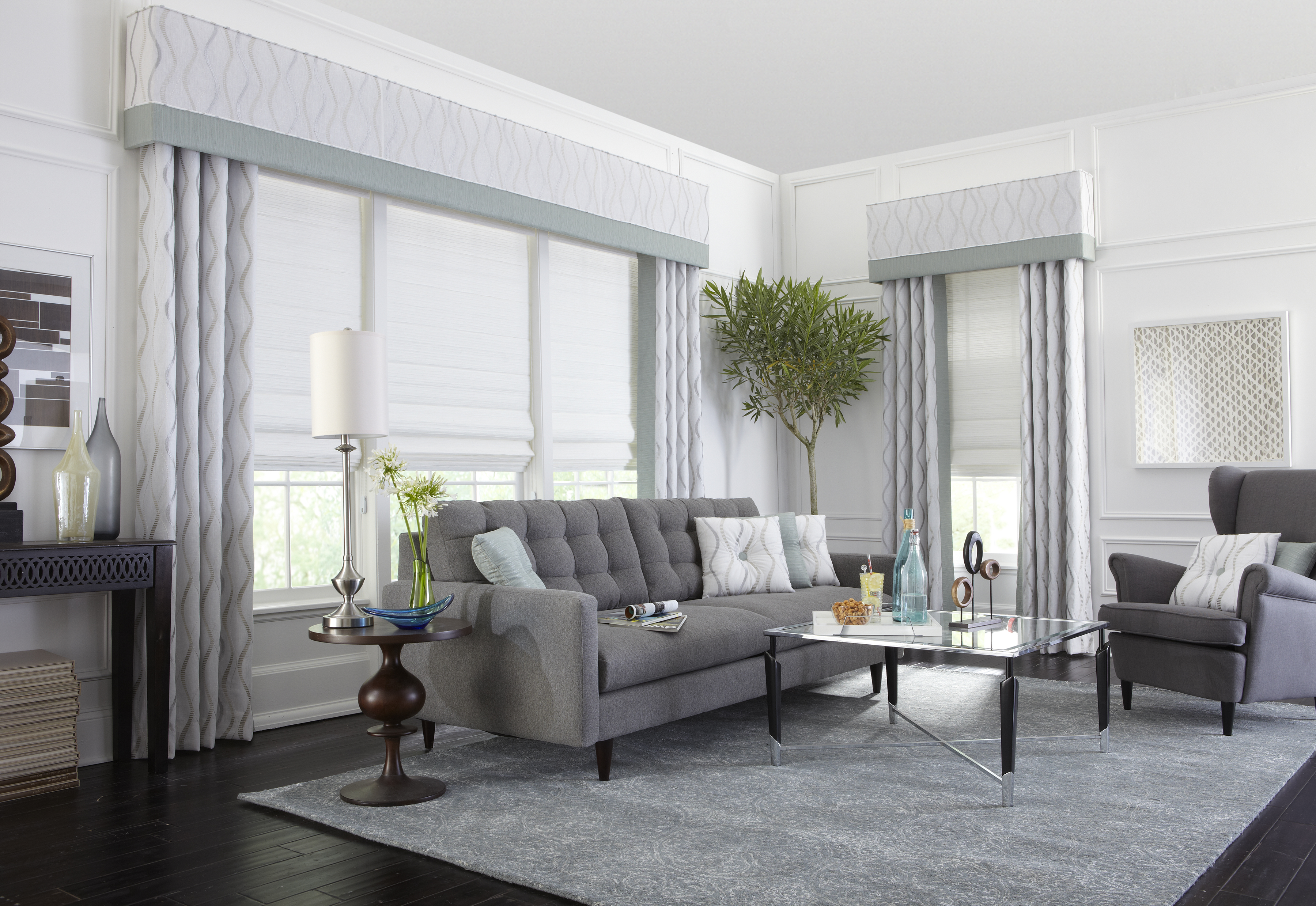 window treatments, blinds, shades, shutters, exterior shades, draperies, accent rugs, motorized blinds, 